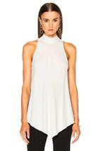 Proenza Schouler Satin Back Crepe Turtleneck Swing Top In White