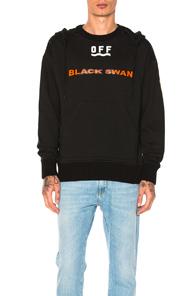Moncler X Off White Black Swan Hoodie In Black