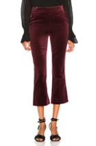Frame Velvet Slit Pant In Red