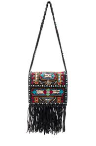 Valentino Santeria Fringe Shoulder Bag In Black