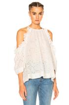 Msgm Cold Shoulder Top In White