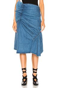 J.w. Anderson Patchwork Gathered Skirt In Blue