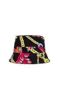 Versace Cap In Black,novelty,paisley,red,yellow