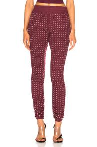 Frankie B All Over Rhinestone Sweatpants In Red