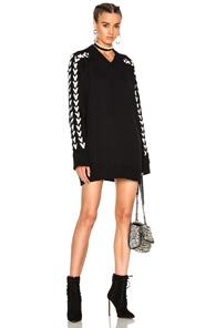 Y Project Long Oversized Knitted V Neck Sweater In Black