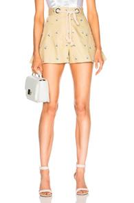 Miaou Greta Short With Rope Belt In Neutrals,floral