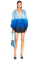 Attico For Fwrd Degrade Robe Dress In Blue,ombre & Tie Dye
