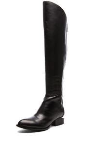 Alexander Wang Sigrid Leather Knee High Boots In Black