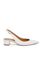 Mansur Gavriel Leather Slingback Heels In White