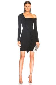 Joostricot Bodycon One Shoulder Lurex Dress In Black