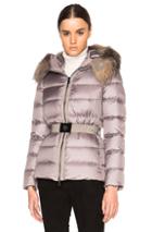 Moncler Fabrette Short Jacket With Fox Fur Hood In Neutrals