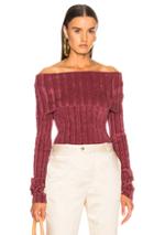 Sies Marjan Daphne Velour Rib Off Shoulder Sweater In Pink