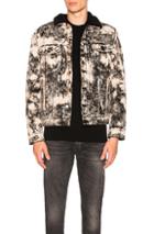 Balmain Marble Print Leather Jacket In Abstract,black,white