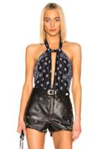 Saint Laurent Bandana One Piece Swimsuit In Black