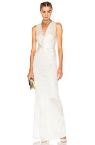 Lanvin Crossover Sleeveless Gown In White