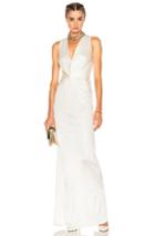 Lanvin Crossover Sleeveless Gown In White