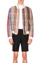 Thom Browne Madras Check Wool Jacket In Checkered & Plaid,green,red
