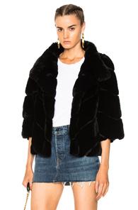 Yves Salomon Rex Quarter Sleeve Jacket In Black