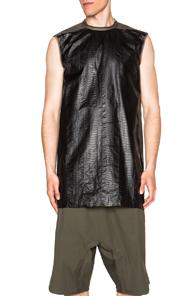 Rick Owens Lambskin Cyclops Top In Black