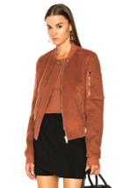 Rick Owens Double Cashmere Flight Bomber Jacket In Brown,orange