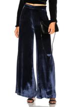Fleur Du Mal Velvet Wide Leg Pant In Blue
