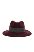 Maison Michel Henrietta Boyfriend Felt Hat In Red
