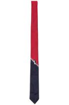 Thom Browne Classic Penguin Engineered Stripe Tie In Red