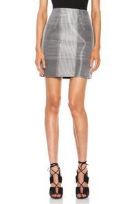 Alexander Wang High Waisted Mini Skirt In Black,checkered & Plaid