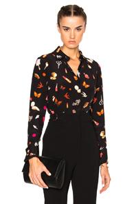 Alexander Mcqueen Button Up Blouse In Black