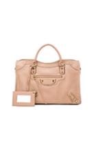 Balenciaga Metallic Edge City In Neutrals,pink