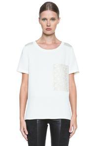 Rag & Bone Ellinor Poly & Silk Tee In Neutrals
