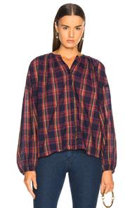 The Great Melody Top In Blue,checkered & Plaid