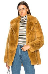 A.l.c. Rabbit Fur Stone Coat In Neutrals