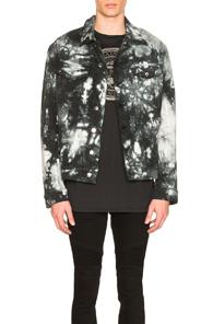 Balmain Tie Dye Denim Jacket In Black,ombre & Tie Dye