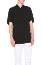 11 By Boris Bidjan Saberi Short Sleeve Button Down Shirt In Black