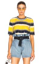 3.1 Phillip Lim Striped Sequin Top In Blue,stripes,yellow