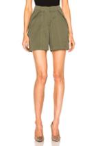 Monse Cotton Canvas Shorts In Green