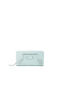 Balenciaga Classic Continental Wallet In Blue