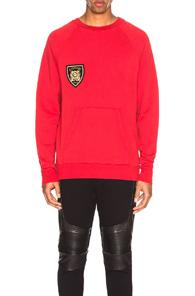 Balmain Raglan Sweatshirt With Zips In Red