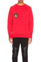 Balmain Raglan Sweatshirt With Zips In Red