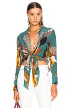 Adriana Degreas Bahiana Tie Top In Blue,abstract,floral