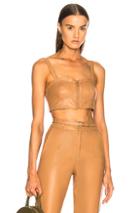 Zeynep Arcay Leather Bustier In Brown