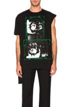 Raf Simons Open Side Graphic Tee In Black