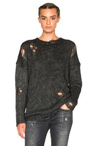 R13 Distressed Pop Over In Gray