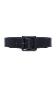 Saint Laurent Lizard Embossed Buckle Belt In Black,animal Print
