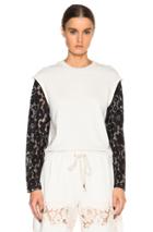 3.1 Phillip Lim Lace Organza Sweatshirt In Neutrals,white