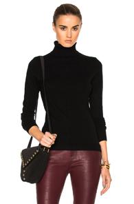 Frame Denim Classic Turtleneck Top In Black