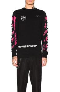 Off-white Diagonal Stencil Longsleeve Tee In Black