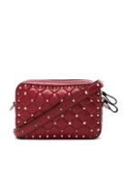 Valentino Rockstud Spike Crossbody Bag In Red