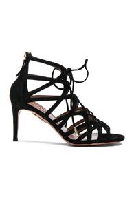 Aquazzura Suede Ivy Heels In Black